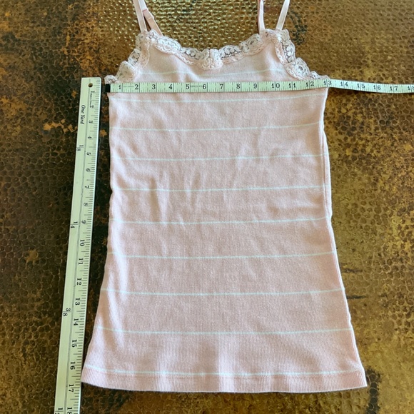 Faded Glory Lace, Striped Camisole. Pink with White Stripes. Size S (4-6) - Picture 7 of 7